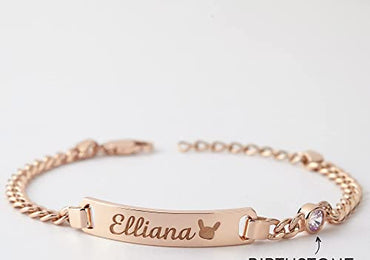 Personalized Baby ID Bracelet With Birthstone