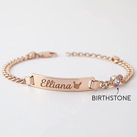 Personalized Baby ID Bracelet With Birthstone